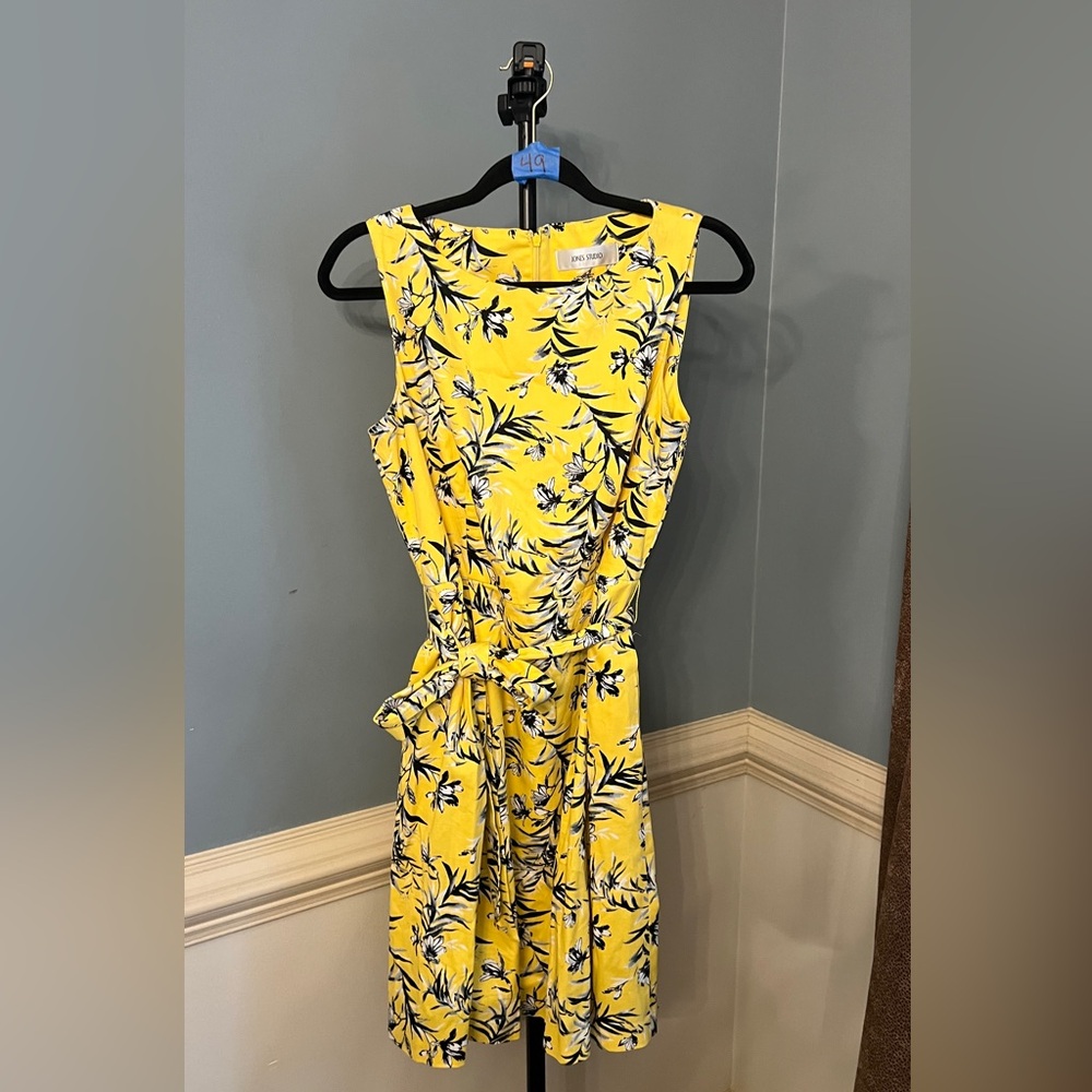 Jones Studio‎ Yellow Floral Midi Dress